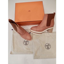 Hermès-Ankle boots-Beige