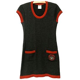 Chanel Kaschmir-Kleid Grau