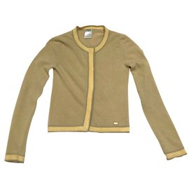 Chanel-cardigan de cachemira-Beige