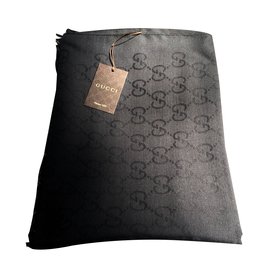 Gucci-Monograma bufanda-Negro