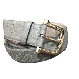 Gucci-Monogram belt-Grey