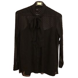 Swildens Black Lava Collar Shirt with Plumetis Black