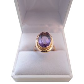 Autre Marque-750/000 anel de ouro com ametista-Rosa