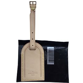 Louis Vuitton VVN Luggage Tag Beige Golden