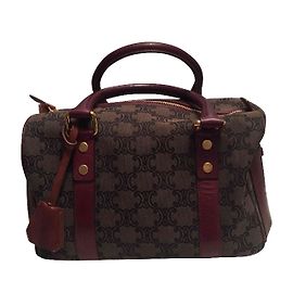 Céline Monogram Canvas Handbag Dark Red Dark red