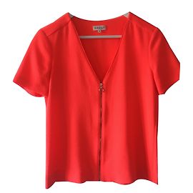 Claudie Pierlot Crepe Top Neon Pink Pink
