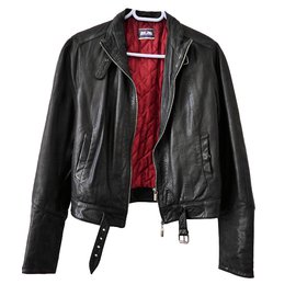 Jean Paul Gaultier-Leather biker jacket-Black,Red