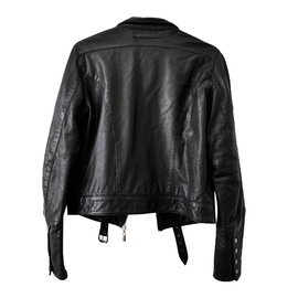 Jean Paul Gaultier-Leather biker jacket-Black,Red