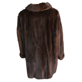 Autre Marque-Abrigo de piel marrón oscuro-Marrón oscuro