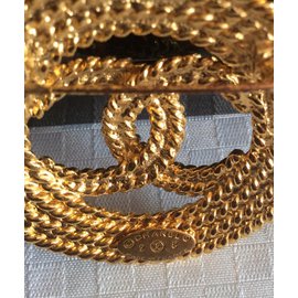 Chanel-broche vintage-Dourado