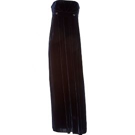 Robe longue bustier Vera Wang en velours et soie bleue Bleu