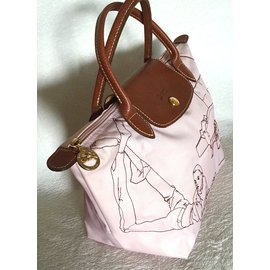 Longchamp-Tote-Brown,Pink