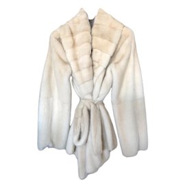 Autre Marque Eggshell Fur Jacket with Leather Lining Eggshell