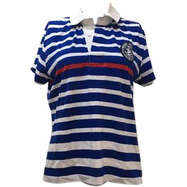 Top Ralph Lauren de algodão branco e azul Branco Azul