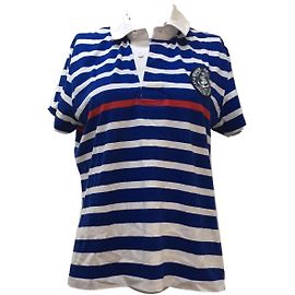 Top Ralph Lauren de algodón blanco y azul Blanco Azul