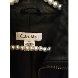 Calvin Klein Schwarze Lederjacke Schwarz