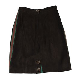 Chanel-Suede skirt-Brown