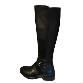 Autre Marque Schwarze Leder Reiterstiefel Schwarz