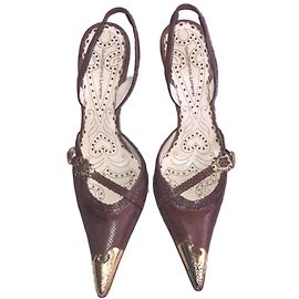 Escarpins Gianmarco Lorenzi en cuir marron Marron
