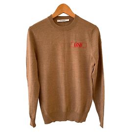 Pull Givenchy Paris Love en laine beige Beige