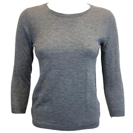 Eric Bompard Grey Cashmere 3/4 Sleeve T-shirt S Grey