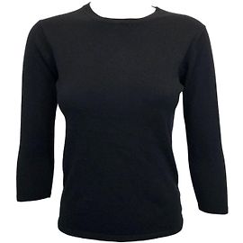 T-shirt Eric Bompard nera in cashmere e seta Taglia S Nero