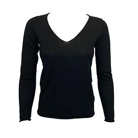 Zadig & Voltaire Schwarzer Merino Woll Pullover mit Schmetterlingsstickerei XS Schwarz