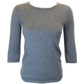 T-shirt Eric Bompard en cachemire gris manches 3/4 Taille S Gris