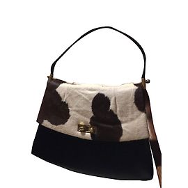 Autre Marque Black and White Leather Purse Black White
