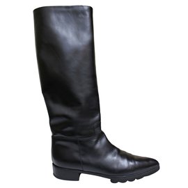 Walter Steiger Black Leather Boots Black