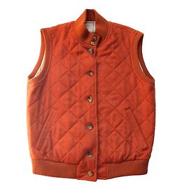 Loro Piana Ärmellose Cachmere-Jacke Orange