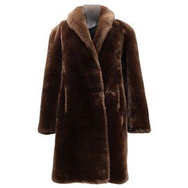 Vintage-Coats, Outerwear-Brown,Dark brown