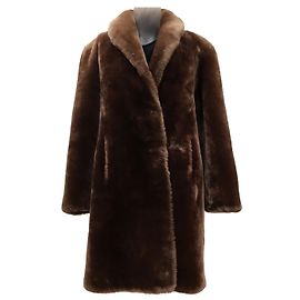Vintage Oversized Fur Coat Brown Golden Sheep Brown Dark brown