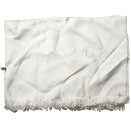 Dior-Lenços-Branco,Cru,Fora de branco