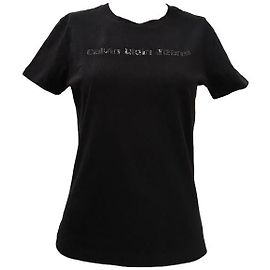 T-shirt Calvin Klein nera in cotone ed elastan Nero