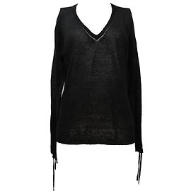 Autre Marque Maglione in lino nero Nero