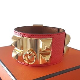 Hermès Bracelet collier de chien Red