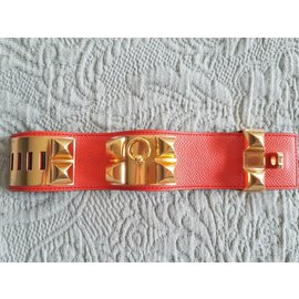 Hermès-Pulsera collier de chien-Roja