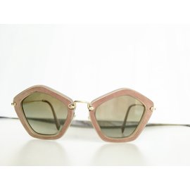 Miu Miu-Rare model powder pink velvet frame-Pink