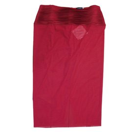 La Perla-camicia da notte di seta e tulle rosso-Rosso