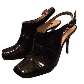 Mules Le Silla en cuir verni noir Noir