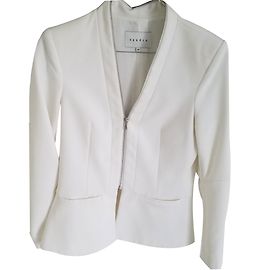 Sandro Blazer com zíper Fora de branco