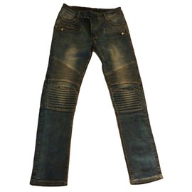 Vaqueros Biker Balmain Azules Algodón Azul