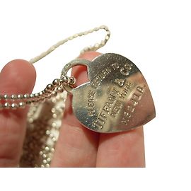 Tiffany & Co Heart plaque pendant Silvery