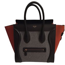 Sac à main Céline en cuir gris Gris