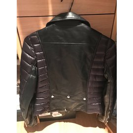 Moncler-leatner chaqueta fumadora-Negro