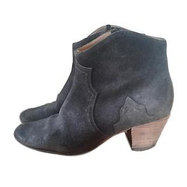 Bottines Isabel Marant Dicker gris anthracite daim Gris anthracite
