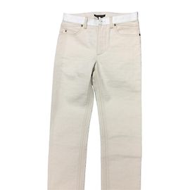 Calça Jeans Louis Vuitton Eggshell em denim 34 Fora de branco
