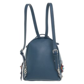 Fendi-FENDI MINI BACKPACK NEW NEVEER WORN FLOWERS-Blue