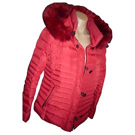 Armani Jeans fur hood Red
